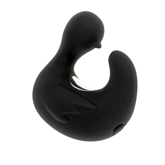 Vibrator pentru deget BLACK & SILVER Ducky Vibrating Thimble. în formă de rățușcă. cu 11 funcții de vibrație. negru