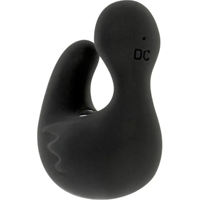 Vibrator pentru deget BLACK & SILVER Ducky Vibrating Thimble. în formă de rățușcă. cu 11 funcții de vibrație. negru