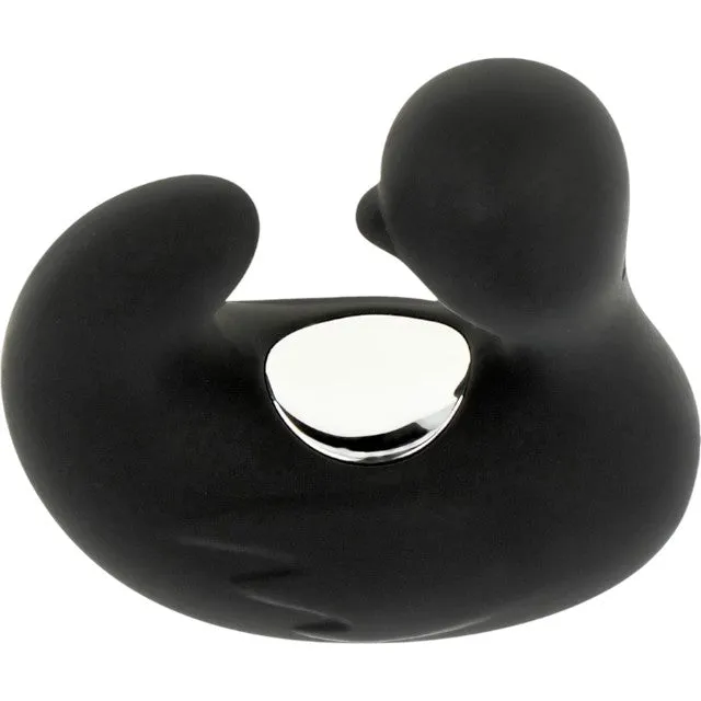 Vibrator pentru deget BLACK & SILVER Ducky Vibrating Thimble. în formă de rățușcă. cu 11 funcții de vibrație. negru