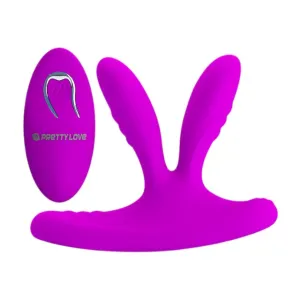 Vibrator PRETTY LOVE Magic Finger. pentru stimulare vaginală și anală. control prin telecomandă. 12 funcții de vibrație. mov