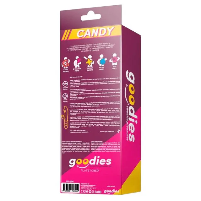 Vibrator rabbit GOODIES Sweetie Pleasures CANDY. cu stimulator dublu. din silicon premium. 10 funcții de vibrație. roz fuchsia