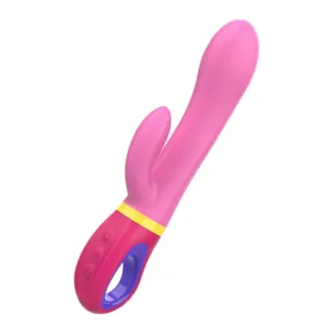 Vibrator rabbit INTENSE DAPHNE. pentru stimularea clitorisului și punctului G. 9 funcții de vibrație. lungime inserabilă 12.7 cm. roz