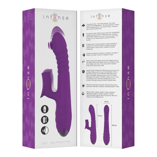 Vibrator rabbit INTENSE IGGY Multifunction. cu 8 funcții de penetrare automată. 8 funcții de pulsații. 8 funcții de oscilații. mov