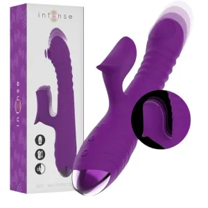 Vibrator rabbit INTENSE IGGY Multifunction. cu 8 funcții de penetrare automată. 8 funcții de pulsații. 8 funcții de oscilații. mov