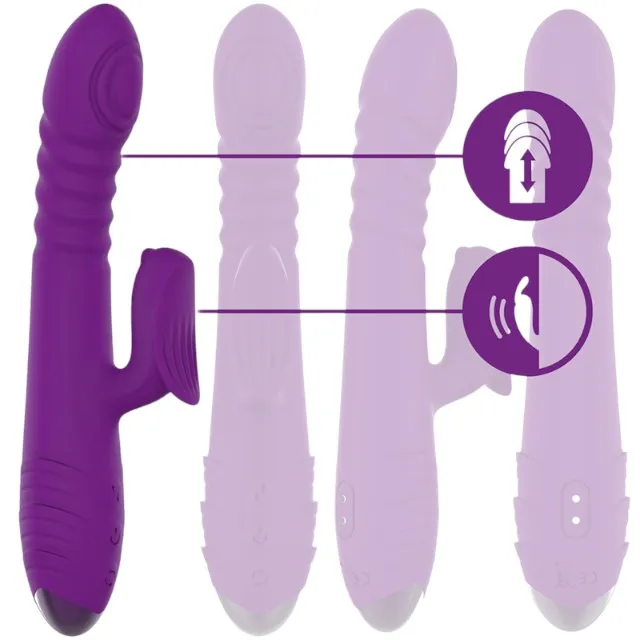 Vibrator rabbit INTENSE IGGY Multifunction. cu 8 funcții de penetrare automată. 8 funcții de pulsații. 8 funcții de oscilații. mov