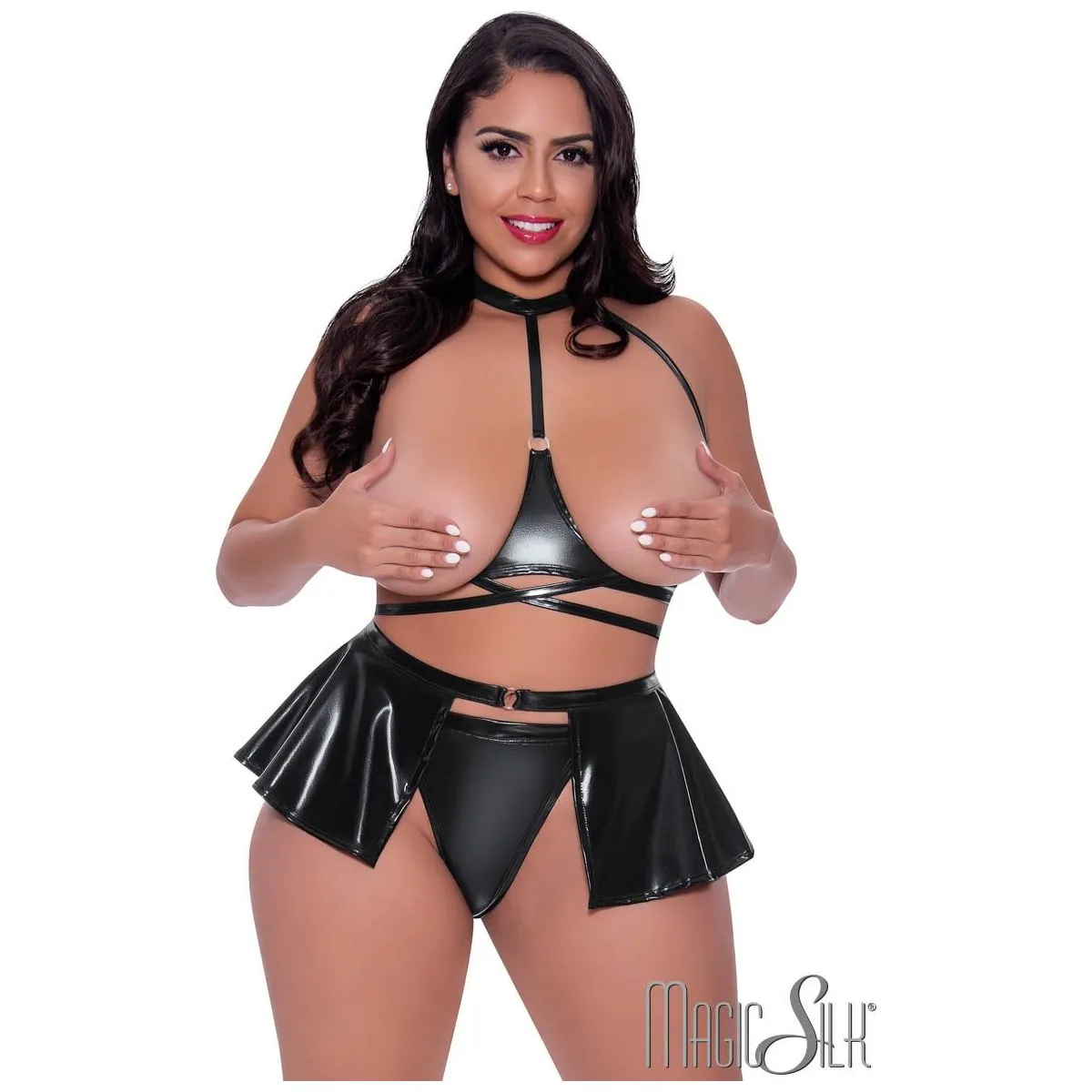 Wet Look Fetish 3pc Set by Magic Silk