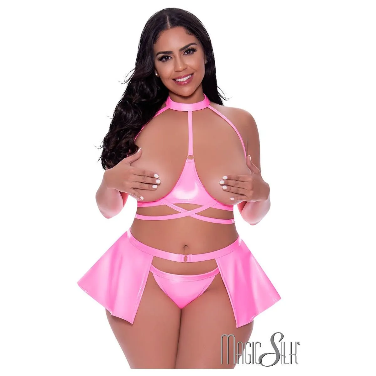Wet Look Fetish 3pc Set by Magic Silk